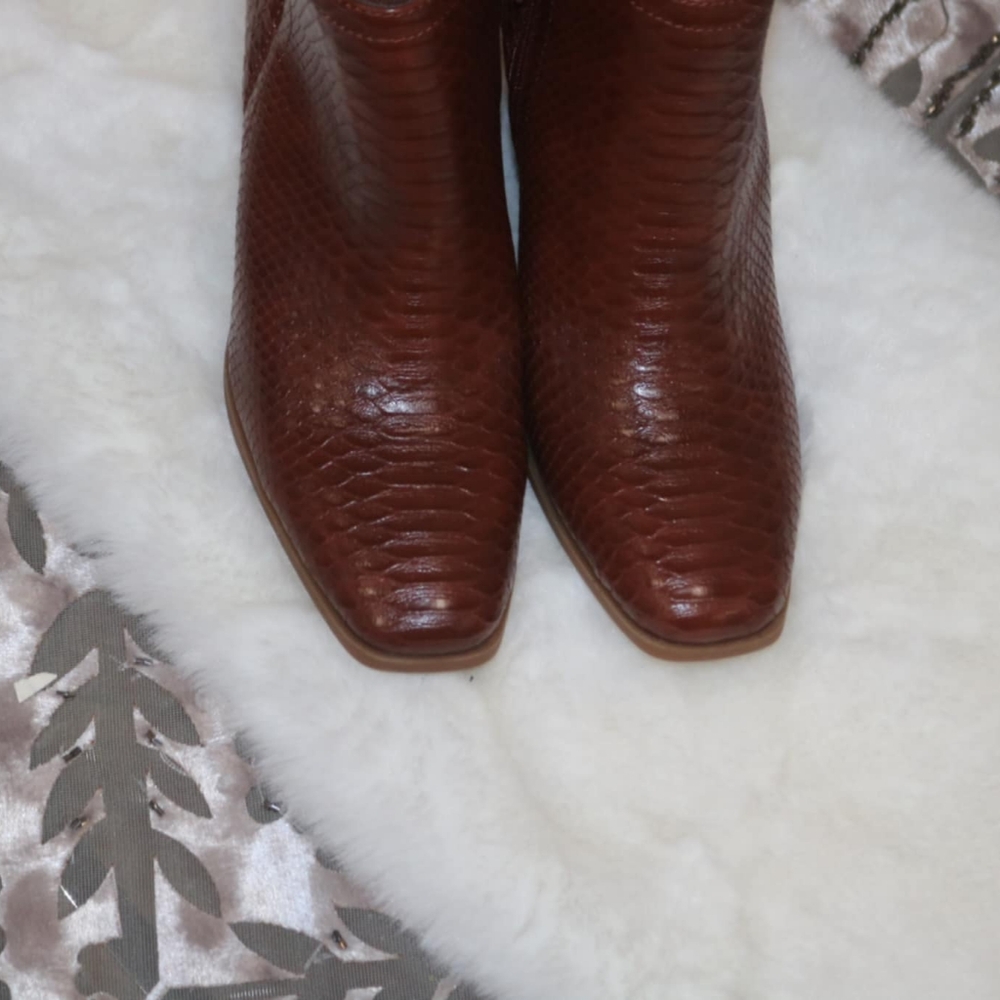 Sun + Stone Pollyy Dress Booties, Walnut, 7M